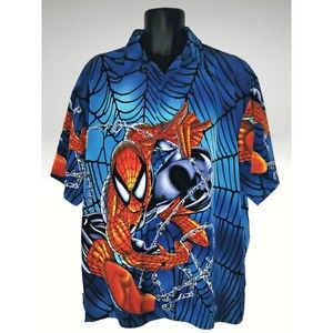 Spiderman All Over Print Vintage Shirt Sz XL MT:2 Promo Marvel 2000 Movie